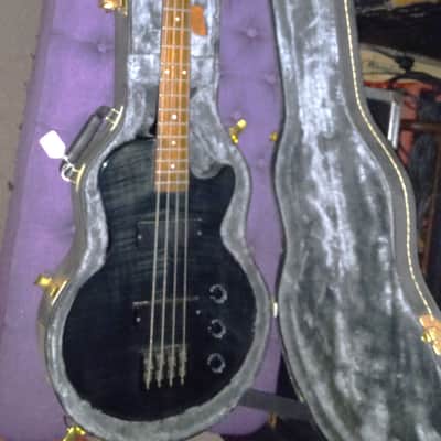 Epiphone Les Paul Special Bass 2008 Black Flame Top w Hard Shell Case image 6
