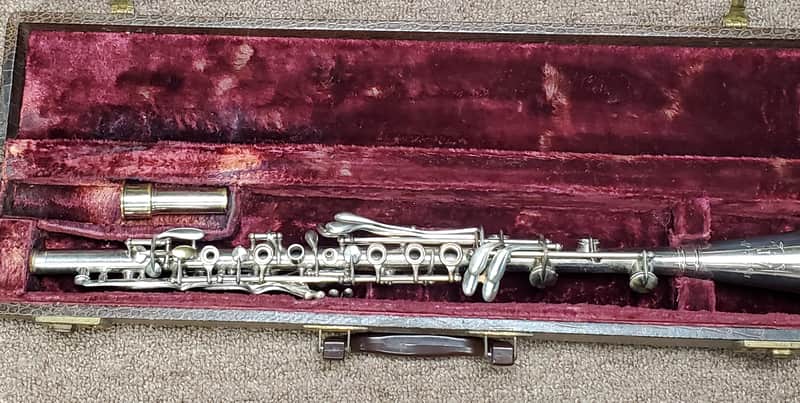 AT Metal Clarinet in Bb new leather pads 1930's ? 1940's - Nickel chrome VIDEO image 1