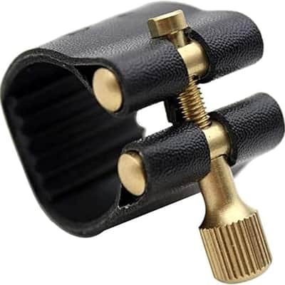 Professional Tenor Sax Saxophone Mouthpiece Leather Ligature Fastener Black image 3