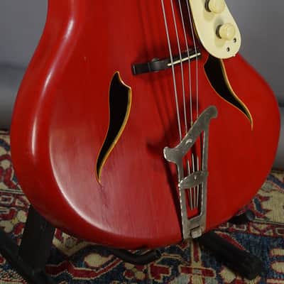 Migma Star Bass 1960s - Red semi Hollow VG cond w video image 6