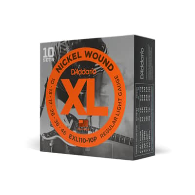 D'addario 10-46 Regular Light Electric Guitar Strings 10-Pack EXL110-10P image 1