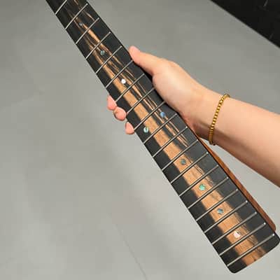 AAAAA Tele Ebony Fretboard Roasted flame Maple Electric Guitar Neck Radius 12inch Round stainless steel 22 frets hole 10mm Radius: 12 inches image 4