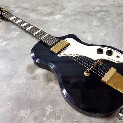 RARE Silvertone / Supro / Valco Artist Rhythm Tone "Art Deco" Electric Guitar (1958, Black & Gold) image 6