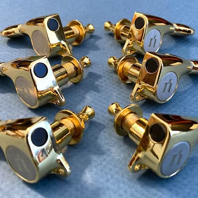 Natasha Guitars 1:18 Gold Tuner Set 3L x 3R • Removed from brand-new Natasha OM7 to replace with 1:21 Gotohs • FREE ship! image 1