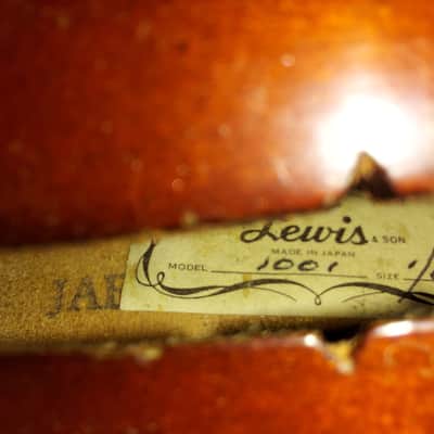 Lewis & Son model 1001 sized 1/8 violin. Japan. image 7