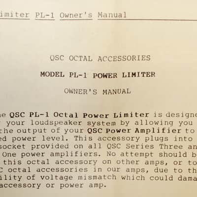 QSC PL-1  Power Limiter Octal Module (w. manual and box) NOS image 5