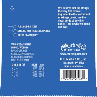 Martin V740 Medium 5-String Banjo Strings image 2