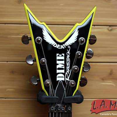 Dean Razorback 7 V 255 Black with Yellow Bevels 7 String EMG