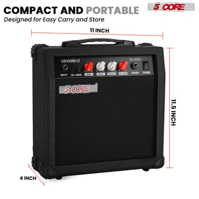 5 Core Guitar Amplifier 20W Electric Portable Mini Amp w Built in 6.5" Speaker Aux Headphone Jack image 6