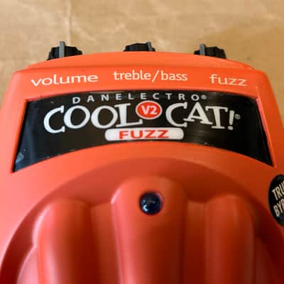 Danelectro Cool Cat Fuzz 2010s - Orange Very Good Condition 2nd Version V2 True Bypass NOS Mint in box with all papers image 8