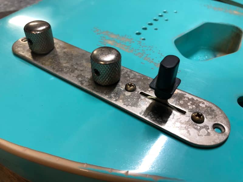 Real Life Relics Aged Nickel Esquire Telecaster® Eldred Mod Control Plate with Knobs (Pre-wired Harness) image 1