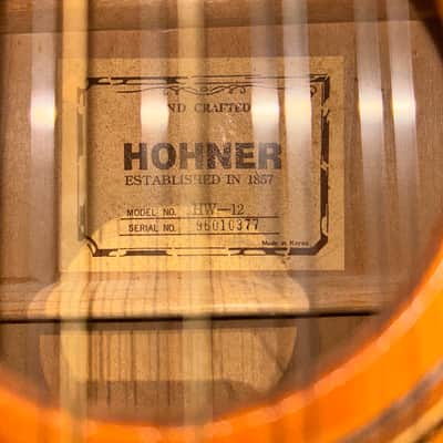 Hohner HW-12 12-String Acoustic Guitar MIJ/MIK Era Natural with Hard Case image 4