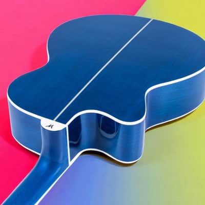 Washburn EA15 Festival Series Mini Jumbo Cutaway Acoustic Electric Guitar. Trans Blue image 5