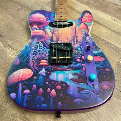 Psychedelic Magic Mushroom Telecaster Custom Build. image 4