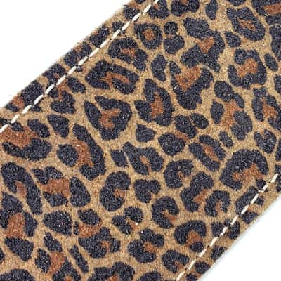 Leopard Premium Leather Guitar Strap- Black Brown Leather Guitar Strap -100% Leather Guitar Strap-Acoustic, Electric Bass Guitars image 2