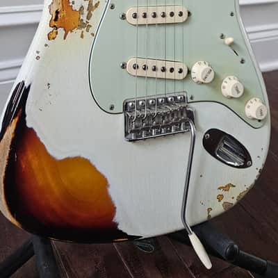 Fender Custom Shop '59 Stratocaster Heavy Relic- Olympic White Over 3-Tone Sunburst image 7
