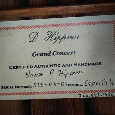 2007 Hippner Grand Concert Guitar Especial 2007 - French Polish image 14