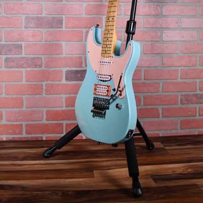 Kramer Elliot Easton Pro 1 1987 Seafoam /Neon Pink Guard andPickups w/OHSC image 3