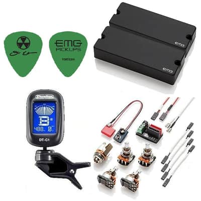 EMG DE Set Black David Ellefson Of Megadeth 5 String Soapbar Active Bass Pickups 40DC & 40CS (TUNER) image 1