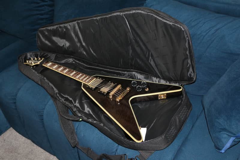 Paul Smith エレキギター ブラック　フライングv ESP Paul Smith Flying-V (Unique Mini/Traveller Guitar) - See
