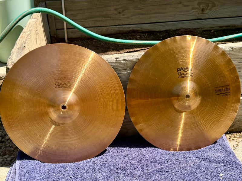Paiste 2oo2 15" Sound Edge Hi-Hats-Black Label 1978 - Bronze image 1