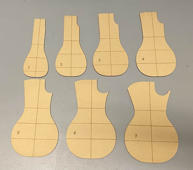 Guitar Building Templates 1958, 1959, 1960 Les Paul Standard top Carving Template for Luthier 1959 image 1