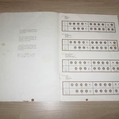 Korg Polysix Synthesizer Original Setting Charts Manual '81- Synthesizer Brochure/Catalog image 2