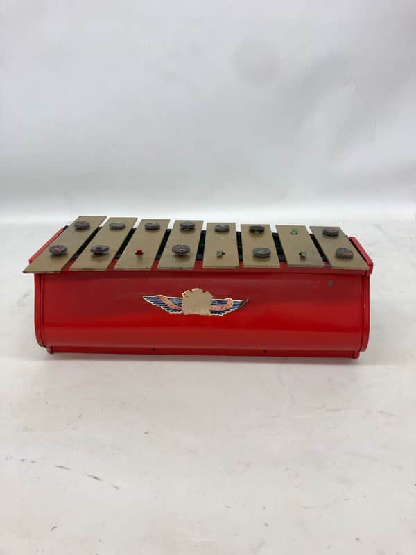 Vintage Tudor Tone 8 Note Metal Toy Xylophone - 1950's - Red image 1
