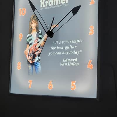 1984 Kramer Guitars Dealer Style Light Up Clock Eddie Van Halen Frankenstrat Killer Cool Man Cave/Garage Accessory image 2