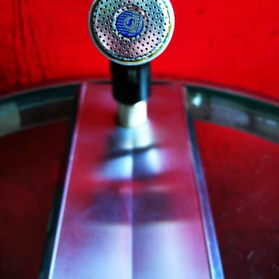 Vintage 1950's Shure 777 / 777S satin chrome crystal microphone harp mic Hi Z w mic clip and Ampex stand PROP REPAIR image 5