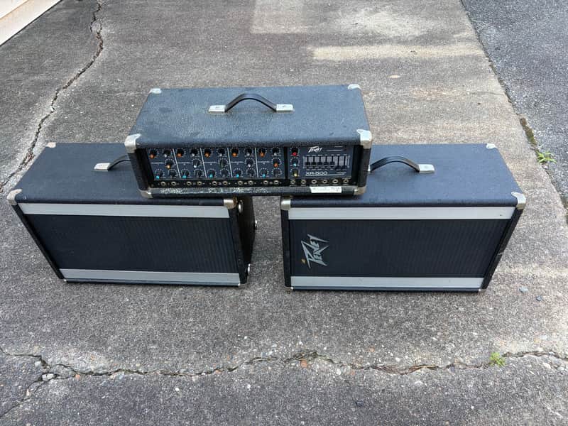Peavey XR-500 mixer amp w/ 2 speakers image 1