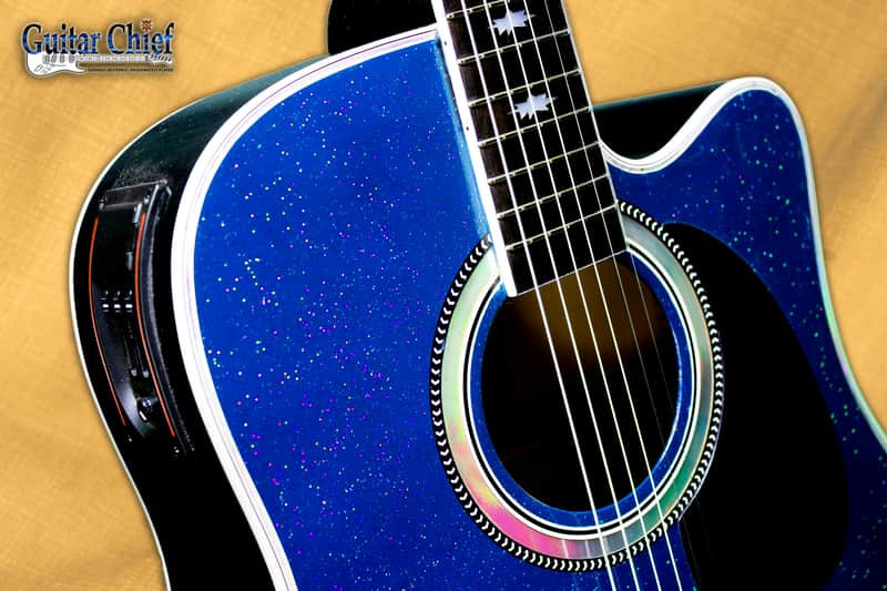Esteban American Legacy Starlight Limited Edition Acoustic Electric Guitar Blue Sparkle image 1