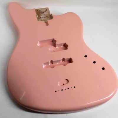 MJT/Warmoth Lightweight Warmoth Jazzmaster V5 Bass Body 2023 - Aged Nitro Shell Pink image 1