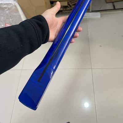 Round stainless steel 22 frets blue gloss finish flame Maple guitar neck tige maple 25.5inch hole 10mm 。 image 2