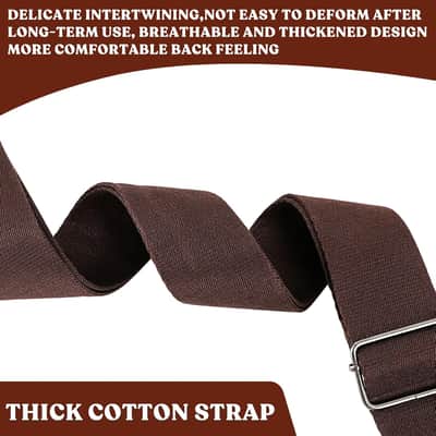 Guitar Strap 17 Set, Adjustable Cotton Straps with Picks Holders, 2 Strap Buttons, 2 Rubber Strap Locks, Belt Buckle, Headstock Tie and 10 Picks for Acoustic/Electric Guitar/Bass(brown set) image 6