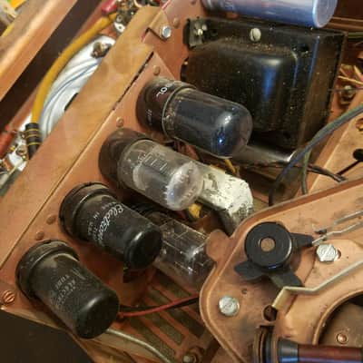 Webster-Chicago Wire Recorder all original 6SN7 6V6 tube amp AlNiCo tiny driver mono 288-1R  1950s - red-brown tolex image 11