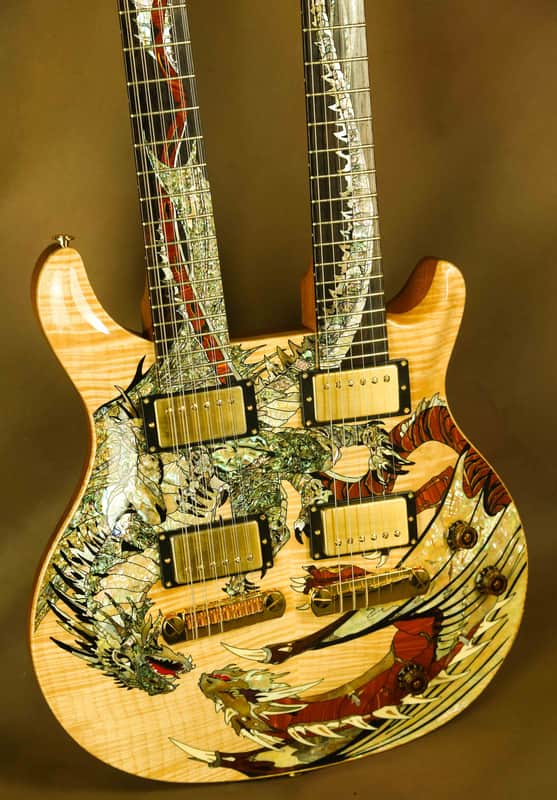 2005 PRS Dragon Double Neck Rare Natural Electric Guitar Paul Reed Smith image 1