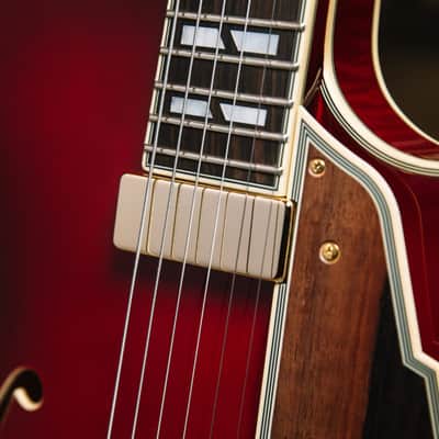 D'Angelico Excel Ss Soho Single Cutaway Thinline Hollow Body w/ Gig Bag Dark Cherry Burst image 7
