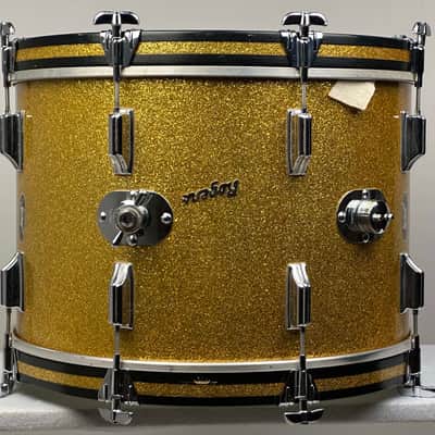 Rogers 20/12/16" Cleveland-Era Holiday Drum Set - VIDEO Gold Sparkle "Headliner" Outfit w/ 5x14" Powertone image 8