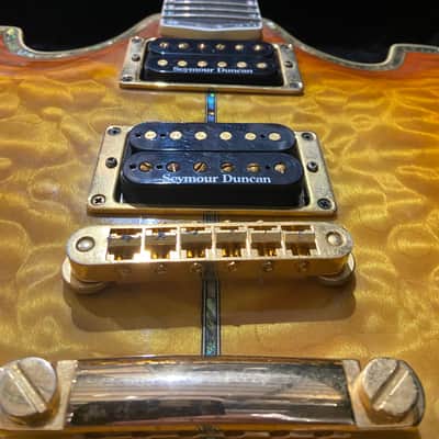 Minarik Manta Super Custom - Amber Sunburst  70-80s - Quilted Maple - Sunburst/ Amber (with original G&C Case) image 5