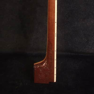 Handcrafted 5 String Banjo Neck, Solid Mahogany MOP & Abalone Block Inlay, Heel Carved BN-2017 Bruce Wei image 2
