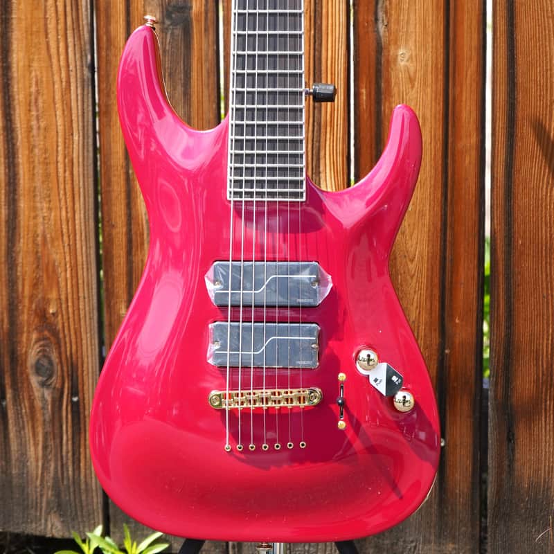 ESP LTD SIGNATURE SERIES SC-607 Baritone Magenta 7-String Electric Guitar w/ Case image 1