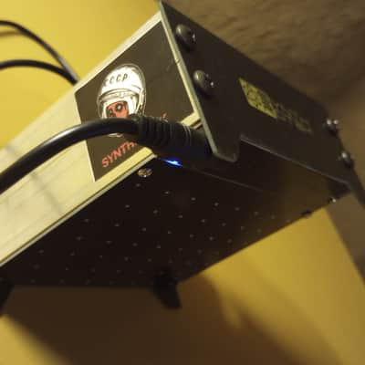 24hp powered eurorack skiff with DC power supply, lightly used, synthrotek Ecoskiff image 7