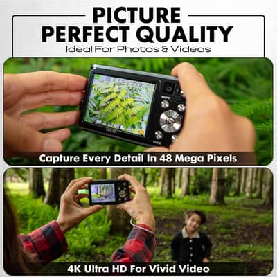 Mint Minolta 48MP Digital Camera with Rear Selfie Lens – 4K Ultra HD Video, 2.8" LCD Screen, 16X Digital Zoom, Autofocus, Slow Motion, Time Lapse, Filters, Scene Modes, 32GB Card Included (Silver) image 2