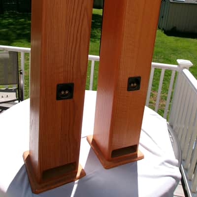 Pickup Mass - Vintage Focal Tower Speakers w Custom Solid Oak Cabintets France image 8