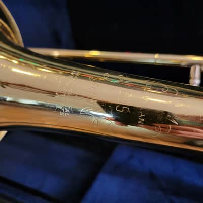 King Cleveland 605 F Trigger Trombone Gold Brass With Mouth Piece And Case image 2