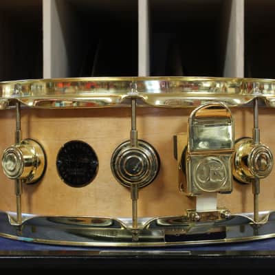 1998 DW Craviotto 5x14 Solid Shell Snare Drum in Satin Maple Finish image 4