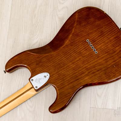 1980 Fender Stratocaster Hardtail Vintage Guitar Mocha, Schecter Dream Machine Mods w/ F500T Pickups, Case image 15