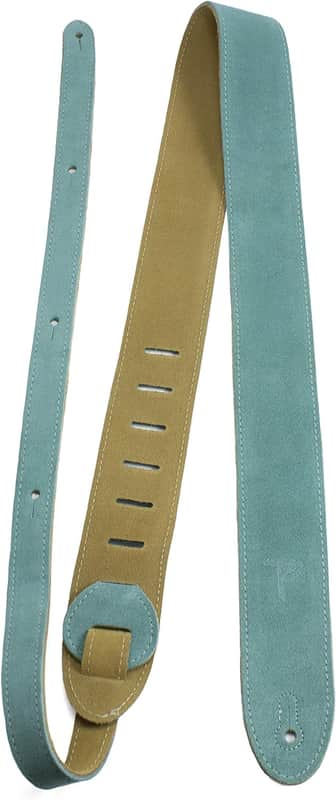 Perri's Leathers 2" Leather Guitar Strap with Reversible Natural Suede Backing Teal Mint Green P25S-209 image 1