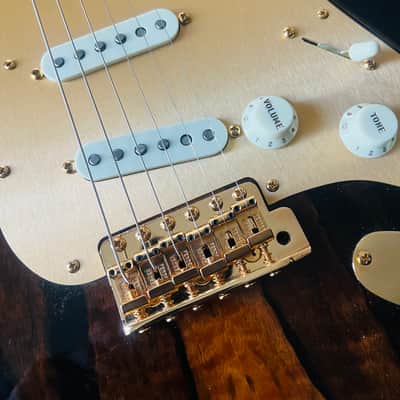 Mint Fender Custom Shop Artisan Pale Moon Ebony Strat Roasted AAA Birdseye Neck Ebony Board image 4